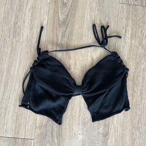 I.AM.GIA Black Ribbed Knit Top